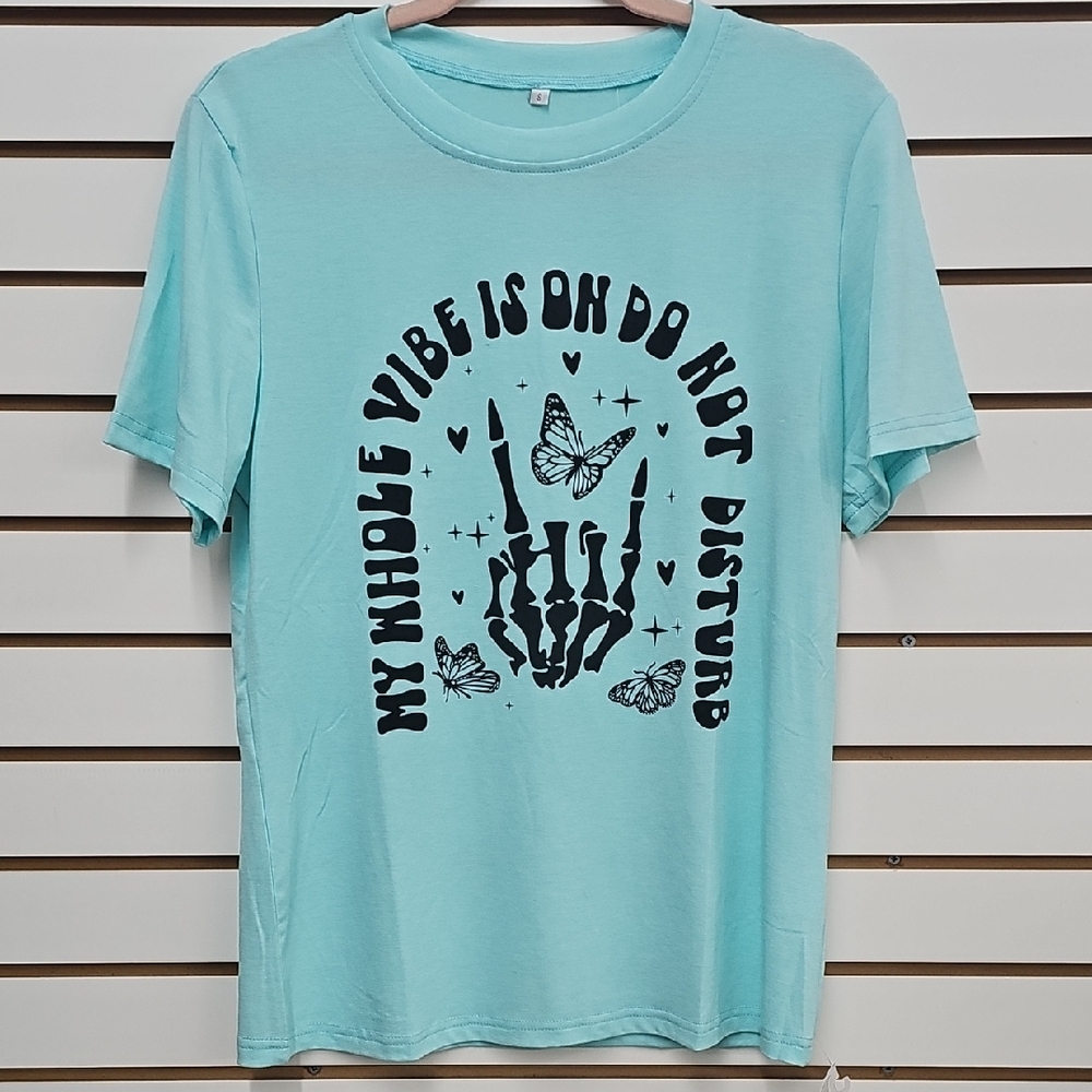 S Do Not Disturb Graphic Tee with Black Print